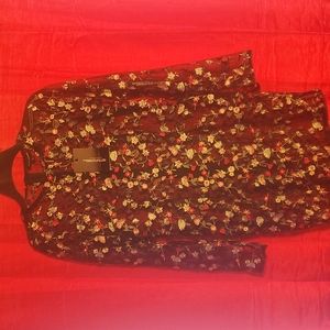 LACE BLACK MULTI COLOR FLOWER TOP